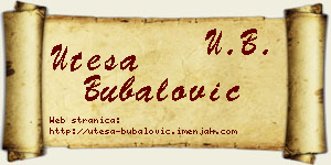 Uteša Bubalović vizit kartica